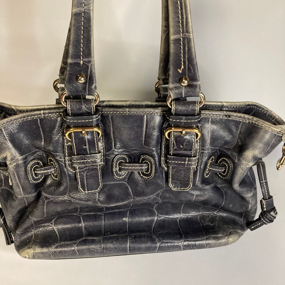 Dooney Bourke Blue Leather Shoulder Bag - Picture 2 of 11